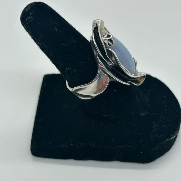 Carolyn Pollack Blue Lace Agate Ring - Picture 3 of 7